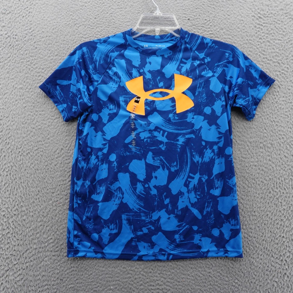 Under Armour Youth Blue Short Sleeve Graphic Boys Athletic T Shirt NEW